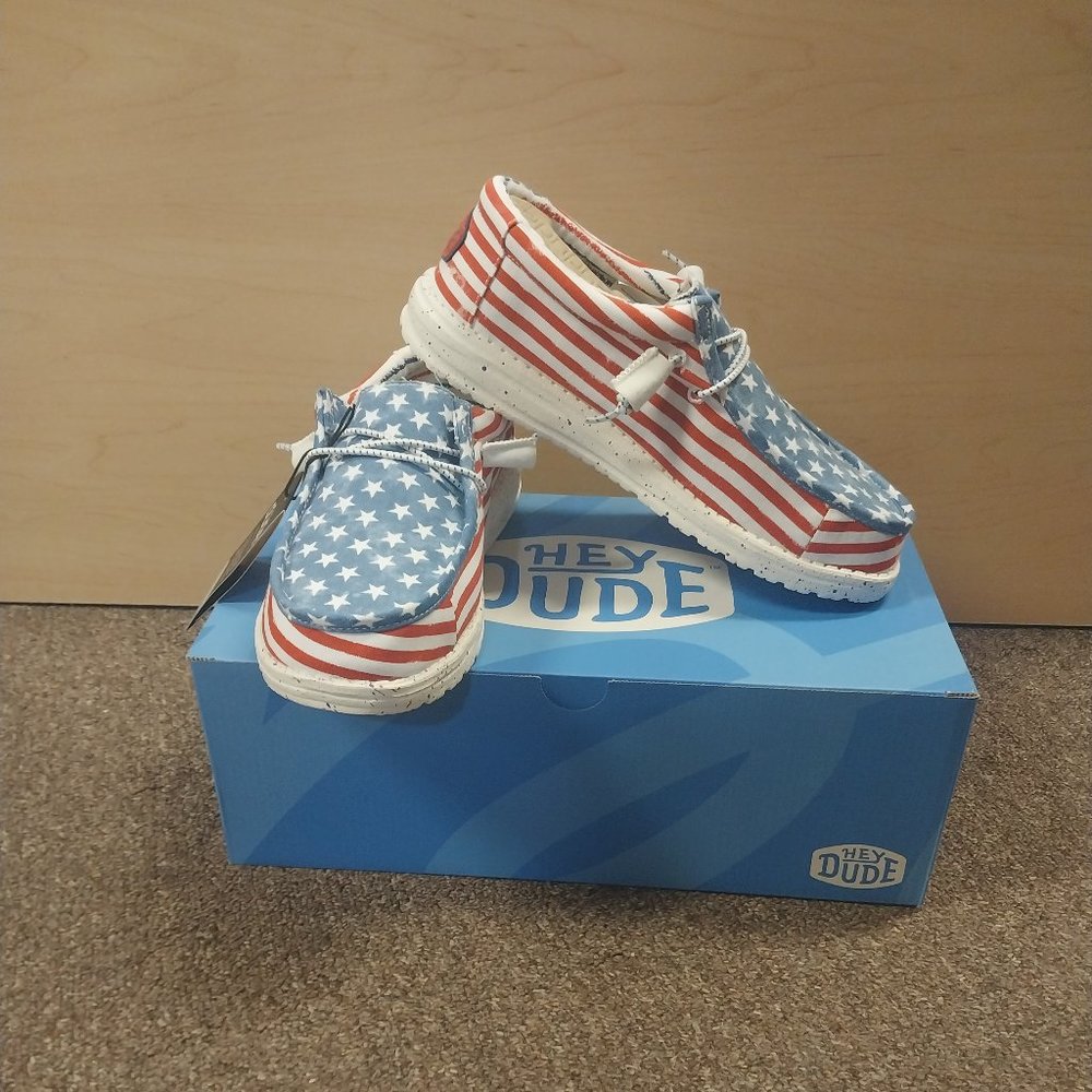 Hey Dude Men's Wally Patriotic Stars and Stripes Shoe